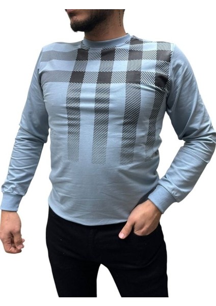 Baskı Desenli 2 Iplik Erkek Sweat - Kare fiyatları
