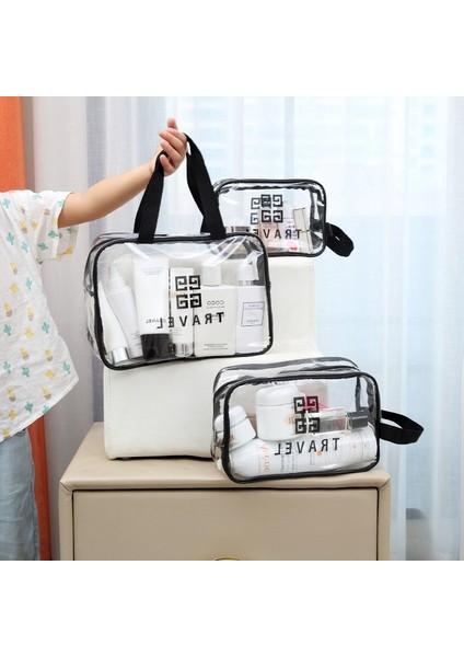 New Pvc Transparent Toilet Bag Storage Waterproof Makeup Bag Portable Handheld Storage Toilet Makeup Bag (Yurt Dışından) fırsatları