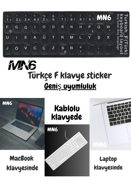 MF01 F Klavye Sticker/10 Adet-Laptop PC Uymlu-Silinmez/Türkçe F Klavye Sticker fırsatları