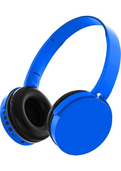 0235 Kablosuz Kulak Üstü Bluetooth Kulaklık Mavi