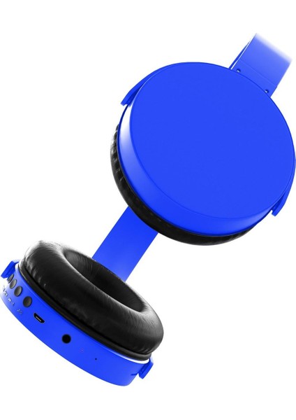0235 Kablosuz Kulak Üstü Bluetooth Kulaklık Mavi