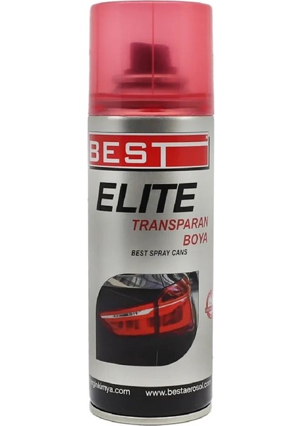Elite Transparan Far Boyası 200 ml Kırmızı