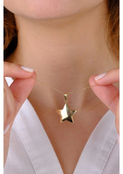 14 Ayar Altın Bombeli Yıldız Kolye Ucu fiyatları