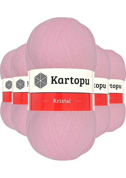 5 Adet Kristal Çift Katlı El Örgü Lif İpi Bebe Pembe K788