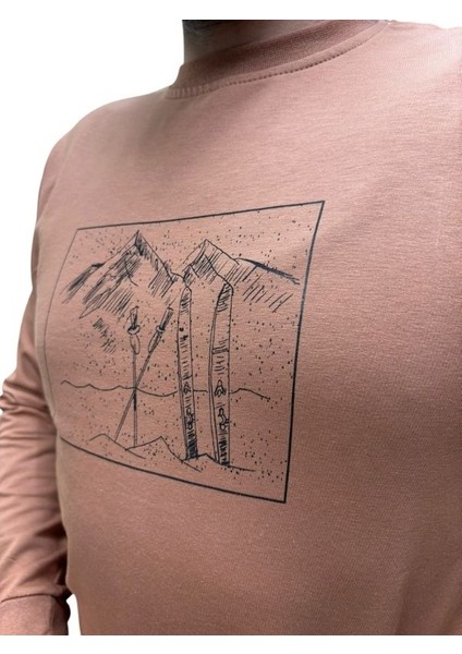 Baskı Desenli 2 Iplik Erkek Sweat - Kayak modelleri