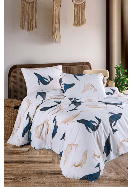 Whale %100 Pamuk Çift Kişilik Nevresim Seti