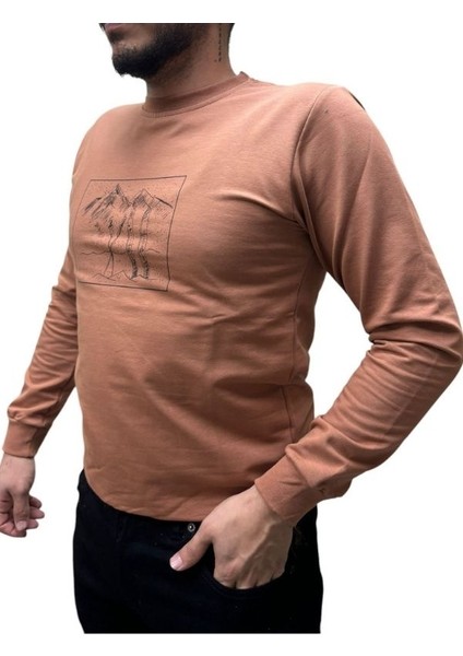 Baskı Desenli 2 Iplik Erkek Sweat - Kayak fiyatları