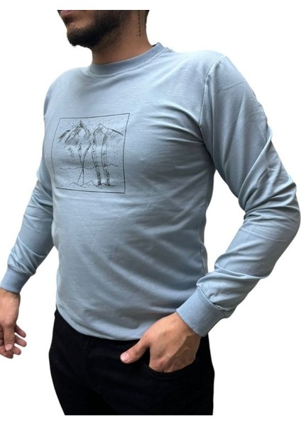 Baskı Desenli 2 Iplik Erkek Sweat - Kayak fiyatları