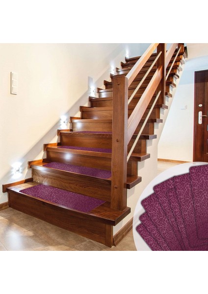 Bordo Kaydırmaz Keçe Merdiven Matı 22X75 cm