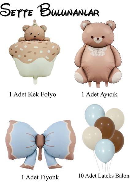 Baby Shower Retro Ayıcık Temalı Erkek Bebek Kutlama Seti fiyatları