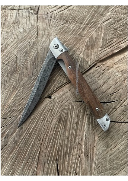 DAMASCUS ÇELİK CEP ÇAKISI KAMP ÇAKI AVCI BIÇAGI CEP BIÇAK SİVRİ 22CM
