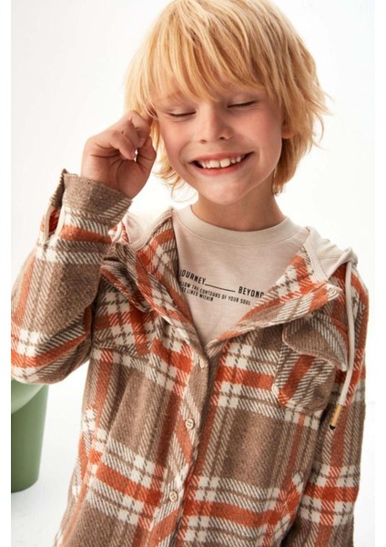 Fancy Kids Antalya Erkek Çocuk Kapüşonlu Oduncu Gömlek Sweatshirt – Yumuşak ve Sıcak Tutan Hırka Model