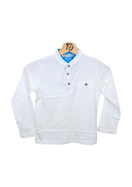 5-14 Yaş Erkek Çocuk Sweat Shirt Hakim Yaka Patlı Ekru 7-8 Yaş Ekru fiyatları
