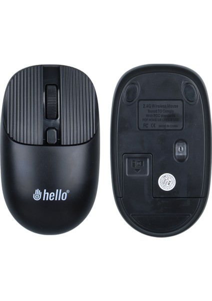 Hello HL-21808 Siyah 1000 Dpı 2.4 Ghz Kablosuz Bluetooth Mouse Ev Ofis Bilgisayarı Mouse Fare