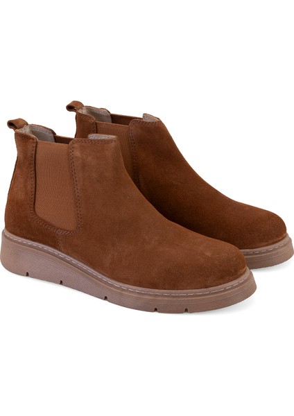 Raven Taba Kadın Lastikli Süet Deri Bot