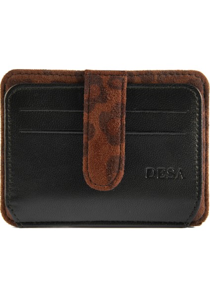 Diona Siyah/ Leopar Baskılı Kadın Cüzdan