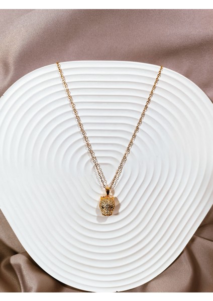 14K Altın Kaplama Çelik Kolye – Aslan Figürlü Özel Tasarım