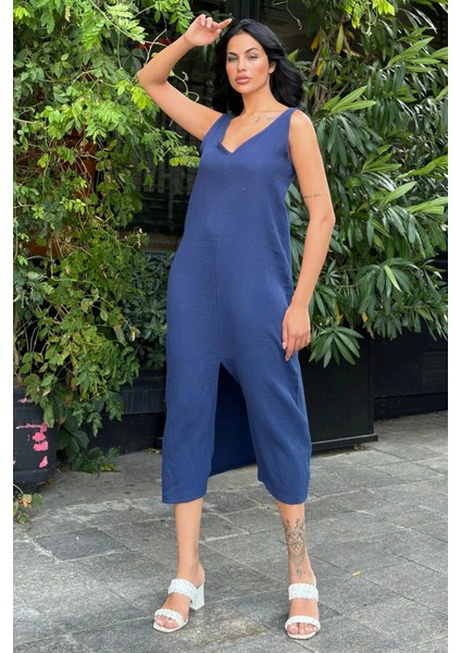 Lacivert V Yaka Uzun Salaş Elbise fırsatları