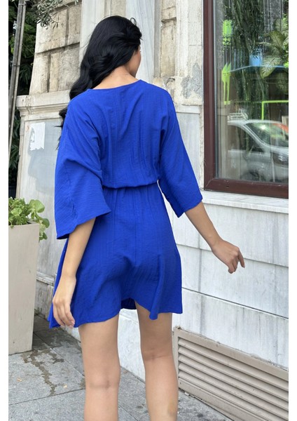 Saks Yaka Detaylı Kloş Elbise fırsatları