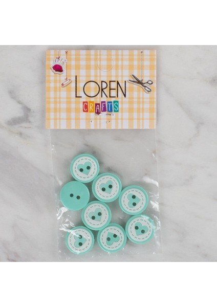 Crafts Yeşil 8 Li Kalp Düğme - 477