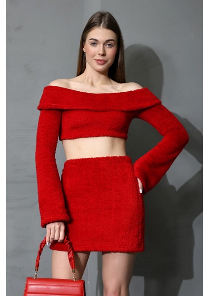 Yeni Yıla Özel Yumoş Peluş Crop Takım fırsatları