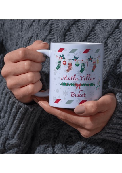 Kişiye Özel Yeni Yıl Yılbaşı Hediyesi İsme Özel Kahve Hediye Seti Kupa Bardak fiyatları