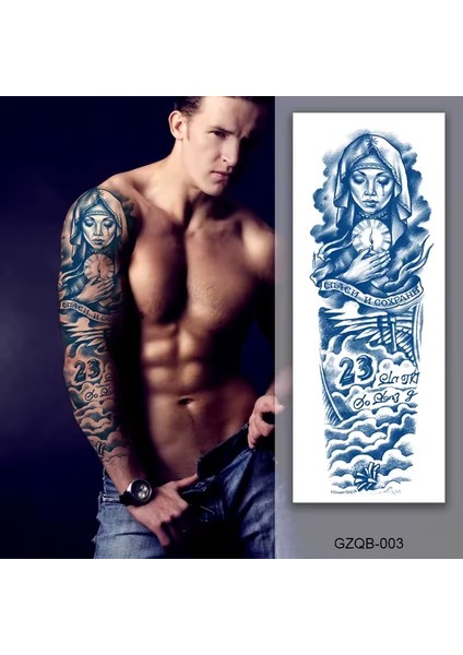 1 Ay Kalıcı Gerçekçi Bulut Rahibe Model 12 Saat Sonra Kararan Yapıştırma Geçici Dövme Tattoo
