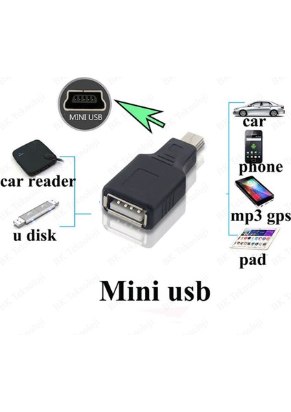 Yeni 2025 Teyp Flash Bellek Mini USB V3 Otg Dönüştürücü 5 Pin Mini USB Erkek USB Dişi Aparat Oto