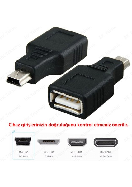 Yeni 2025 Teyp Flash Bellek Mini USB V3 Otg Dönüştürücü 5 Pin Mini USB Erkek USB Dişi Aparat Oto