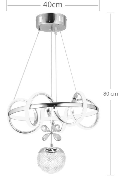 Modern Kıvrımlı Tekli Toplu Üç Renkli Gold Sarkıt LED Avize