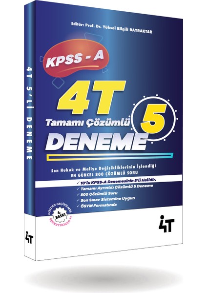 4t Kpss-A Grubu Tamamı Çözümlü 5'li Alan Denemeleri 4.baskı