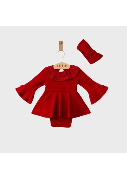 Kız Bebek Çıtçıtlı Bandanalı Elbise