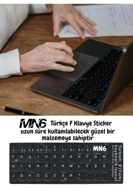 MF01 F Klavye Sticker/12 Adet-Laptop PC Uymlu-Silinmez/Türkçe F Klavye Sticker modelleri