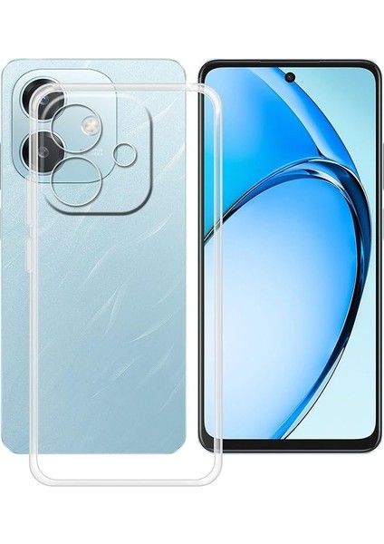 Oppo A3 ile Uyumlu Kılıf Şeffaf Kamera Korumalı Esnek Silikon Telefon Kılıfı Kapak