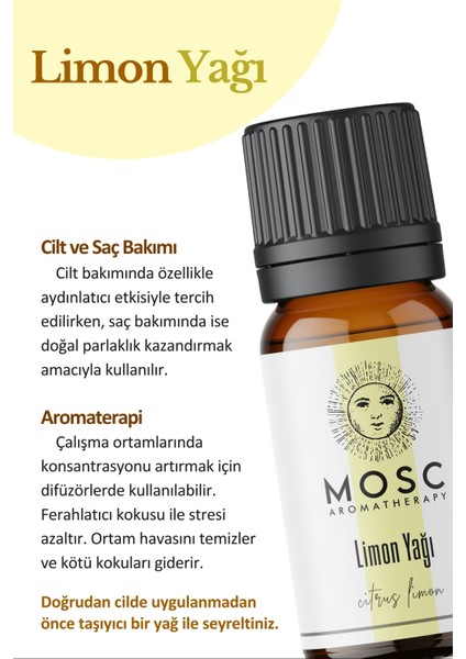 Limon Uçucu Yağı 10 ml %100 Saf ve Doğal (Lemon Essantial Oil)