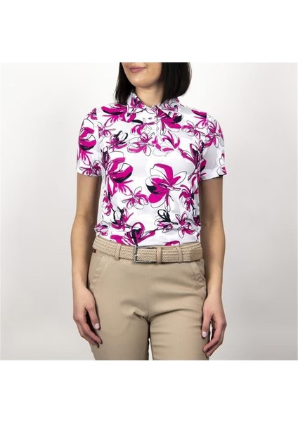 Enya Printed Kadın Polo Tshirt