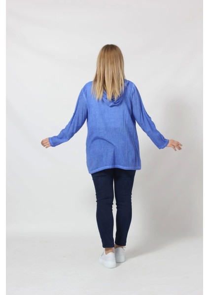 B027M Cebi Pullu Kapüşonlu Gömlek Mavi fırsatları