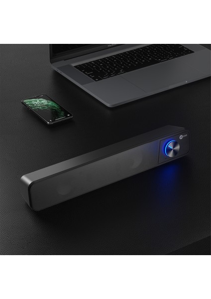 DS111 Bluetooth + Kablolu 6W Masaüstü Taşınabilir Stereo Soundbar Hoparlör Siyah