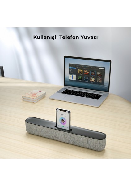 DS108 Kablosuz Bluetooth 10W Soundbar Taşınabilir Stereo Hoparlör Siyah