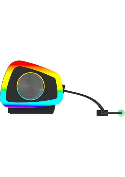 DS101 Kablosuz Bluetooth AUX 6W RGB Aydınlatmalı Soundbar Hoparlör Siyah