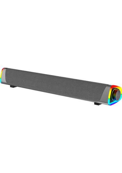 DS101 Kablosuz Bluetooth AUX 6W RGB Aydınlatmalı Soundbar Hoparlör Siyah