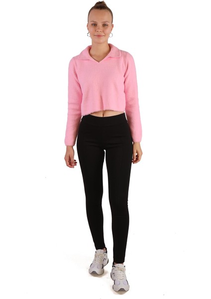 6621 Polo Yaka Yumoş Kazak Pembe fiyatları