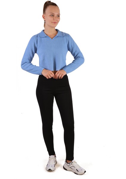 6621 Polo Yaka Yumoş Kazak Bebe Mavi fiyatları