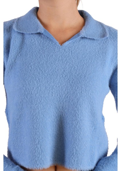 6621 Polo Yaka Yumoş Kazak Bebe Mavi fırsatları
