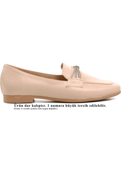 514509 Bej Kadın Loafer Ayakkabı
