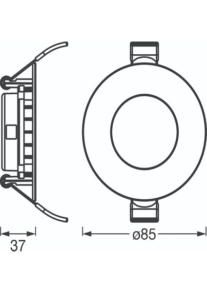 3W Tasarruflu LED Yuvarlak Beyaz Kasa Beyaz Işık Sıva Altı Slim Panel Tavan Armatürü-30 Adettir
