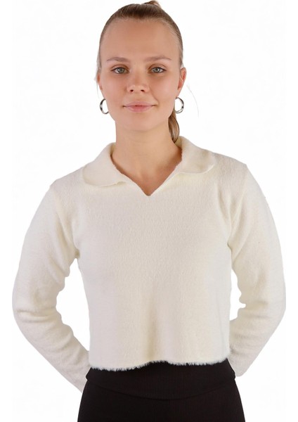 6621 Polo Yaka Yumoş Kazak Ekru