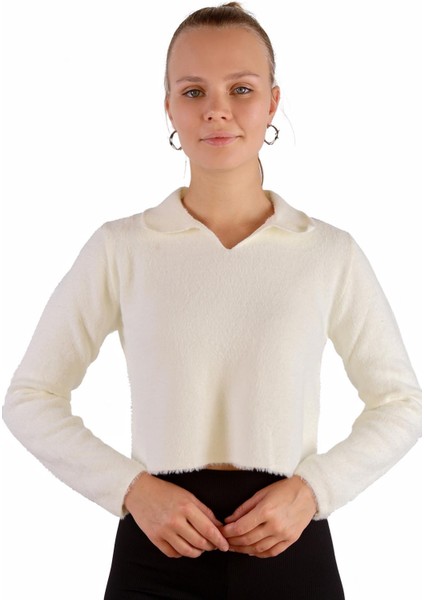 6621 Polo Yaka Yumoş Kazak Ekru modelleri