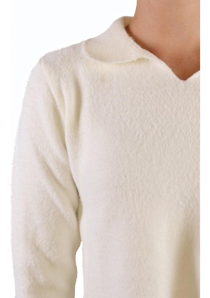 6621 Polo Yaka Yumoş Kazak Ekru fırsatları