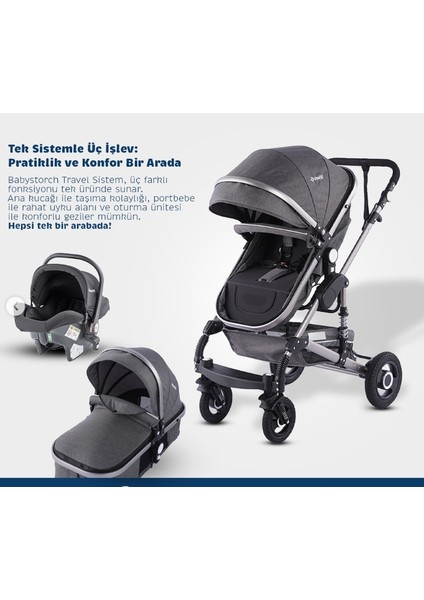 - Seyahat Sistem Bebek Arabası 3 In 1